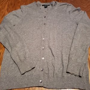 Gently used August silk petite gray cardigan